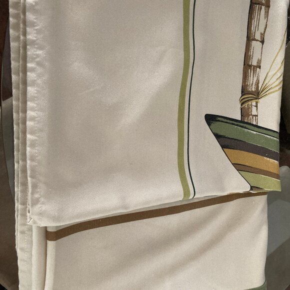 Tropical Look Shower Curtain Khaki Green Gold Palm Trees 72" x 68" - Picture 8 of 13